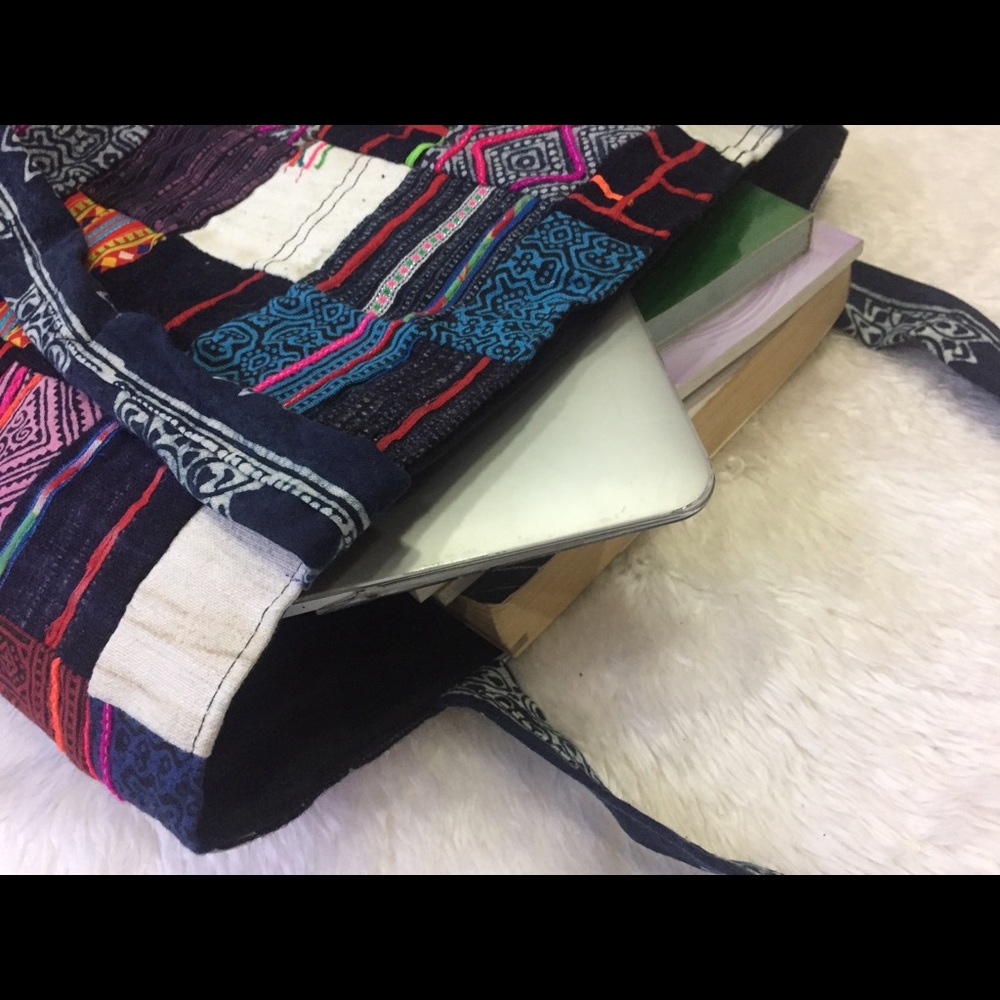 Colorful unique patchwork handmade bag - Picture 6 of 6